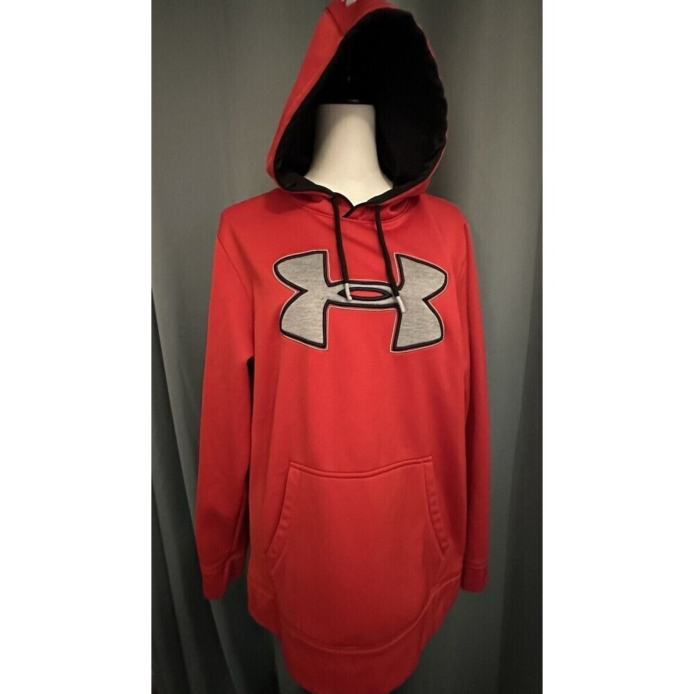 Under Armor Men's Red And Black Hoodie Sweatshirt Size Medium Storm